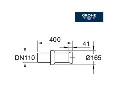 MEDIDAS CONECTOR SALIDA WC HORIZONTAL GROHE